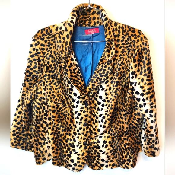 ABS by Allen Schwartz Vintage Animal Print Jackets Cheetah Print Plus Size 22
